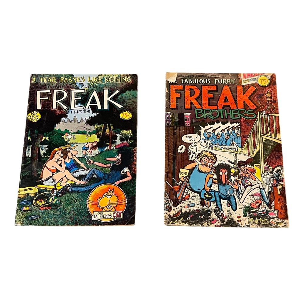 Fabulous Furry Freak Brothers Comic Lot Rip Off Press Gilbert Shelton FLAWS